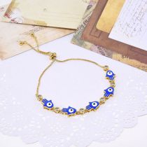 Fashion Navy Blue Copper Inlaid Zirconium Oil Palm Eye Bracelet