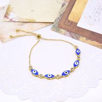 Fashion Navy Blue Copper Inlaid Zirconium Oil Drop Eye Bracelet