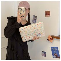 Fashion Medium Dots Cotton Printed Large Capacity Tablet Case