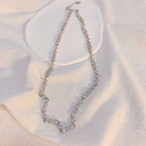 Fashion Silver Copper Diamond Geometric Necklace