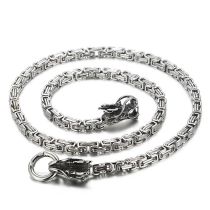 Fashion Steel Color Faucet Kn113579-z Stainless Steel Geometric Chain Faucet Men's Necklace