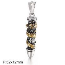 Fashion Gold Without Chain Kp55731-bd Titanium Steel Dragon Pillar Bullet Pendant For Men