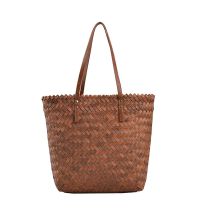 Fashion Large Brown Pvc Woven Large Capacity Handbag