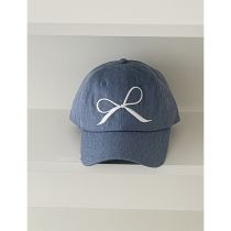 Fashion Mist Blue Bow Embroidered Baseball Cap