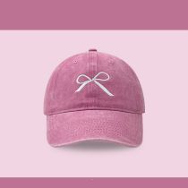 Fashion Pink Bow Embroidered Baseball Cap