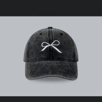 Fashion Black Bow Embroidered Baseball Cap