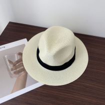 Fashion 30% Off With Milky White Straw Flat Brim Sun Hat