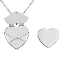 Fashion Silver - Blank Copper Openable Love Necklace