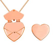 Fashion Rose Gold—blank Copper Openable Love Necklace