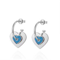 Fashion Silver Earrings Copper Geometric Heart Earrings