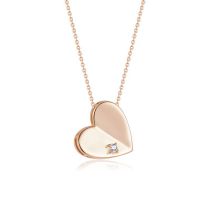Fashion Rose Gold Copper Diamond Love Necklace