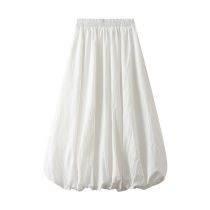 Fashion White Polyester High Waist Bud Skirt