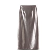 Fashion Grey Polyester Solid Color Skirt