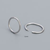 Fashion Platinum (12mm) Silver Piercing Geometric Round Nose Ring