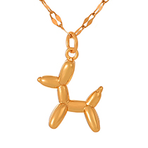Fashion Golden-7 Titanium Steel Geometric Balloon Dog Necklace