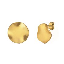Fashion A Pair Stainless Steel Irregular Round Earrings