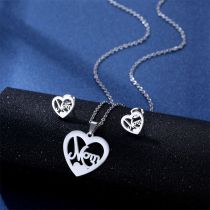 Fashion 7# Stainless Steel Geometric Necklace And Earrings Set