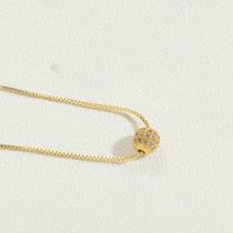 Fashion White Copper Diamond Round Necklace