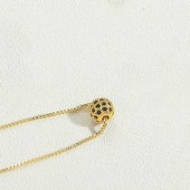 Fashion Black Zircon Copper Diamond Round Necklace