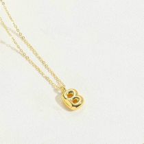 Fashion Letter B Gold Plated Copper 26 Letter Necklace