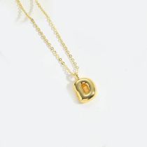 Fashion Letter D Gold Plated Copper 26 Letter Necklace