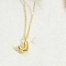 Fashion Letter J Gold Plated Copper 26 Letter Necklace