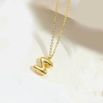 Fashion Letter Z Gold Plated Copper 26 Letter Necklace