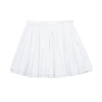 Fashion White Blend Tiered Pleated Skirt