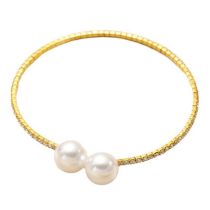 Fashion 3# Alloy Diamond And Pearl Bracelet