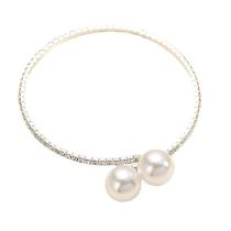 Fashion 4# Alloy Diamond And Pearl Bracelet