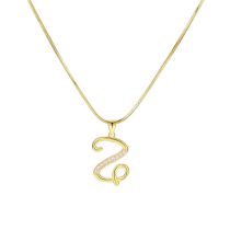 Fashion Z Copper Inlaid Zirconium 26 Letters Snake Chain Necklace