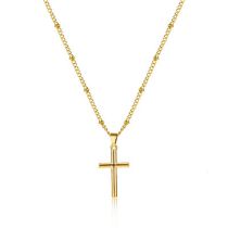 Fashion Gold Gold Plated Copper Cross Necklace
