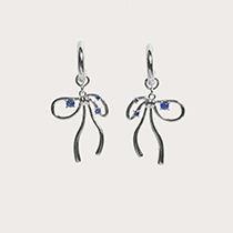 Fashion Silver Pair Gold Plated Copper Bow Earrings
