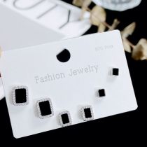 Fashion 141# Copper and Diamond Geometric Earrings Set