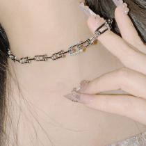 Fashion Necklace Copper Horseshoe Chain Geometric Necklace