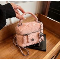 Fashion Pink Pu Diamond Large Capacity Crossbody Bag