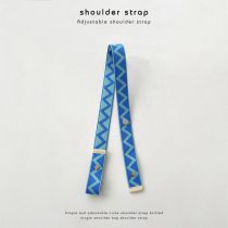 Fashion Ordinary Short Blue Printed Webbing Strap