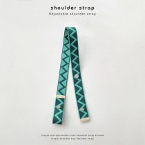 Fashion Ordinary Short Dark Green Printed Webbing Strap