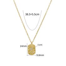 Fashion 4# Stainless Steel Gold Plated Diamond Starburst Necklace
