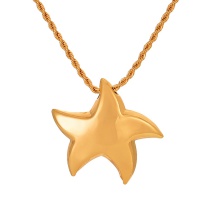 Fashion Golden 2 Copper Five-pointed Star Pendant Twist Necklace