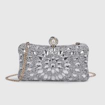 Fashion Silver Diamond Acrylic Diamond Clip Crossbody Bag