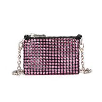 Fashion Pink Pu Diamond-encrusted Large-capacity Crossbody Bag