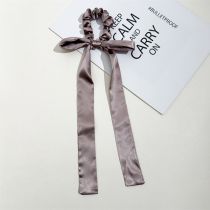Fashion Long Bow Brown Fabric Bow Hair Tie