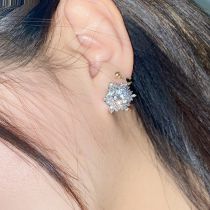 Fashion 3# Gold-plated Copper Studded Diamond Snowflake Earrings
