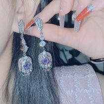 Fashion 【you Zi】earrings Copper Diamond Snake Head Earrings