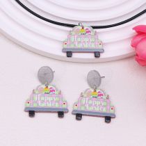 Fashion Plaid Car Model 2 [earrings And Necklace Set] Acrylic Car Earrings Necklace Set