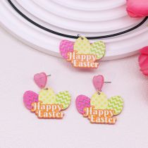Fashion Three Easter Eggs [earrings And Necklace Set] Acrylic Easter Egg Earrings Necklace Set