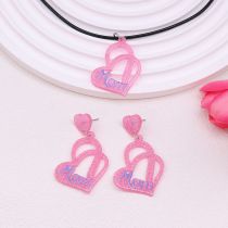 Fashion Blue Letter Love Style 2 [earrings And Necklace Set] Acrylic Love Earrings And Necklace Set