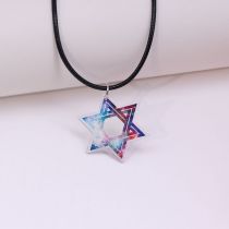 Fashion Purple Night Sky Stars Acrylic Star Necklace