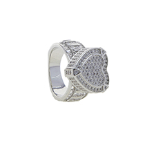 Fashion Silver Copper Diamond Love Ring
